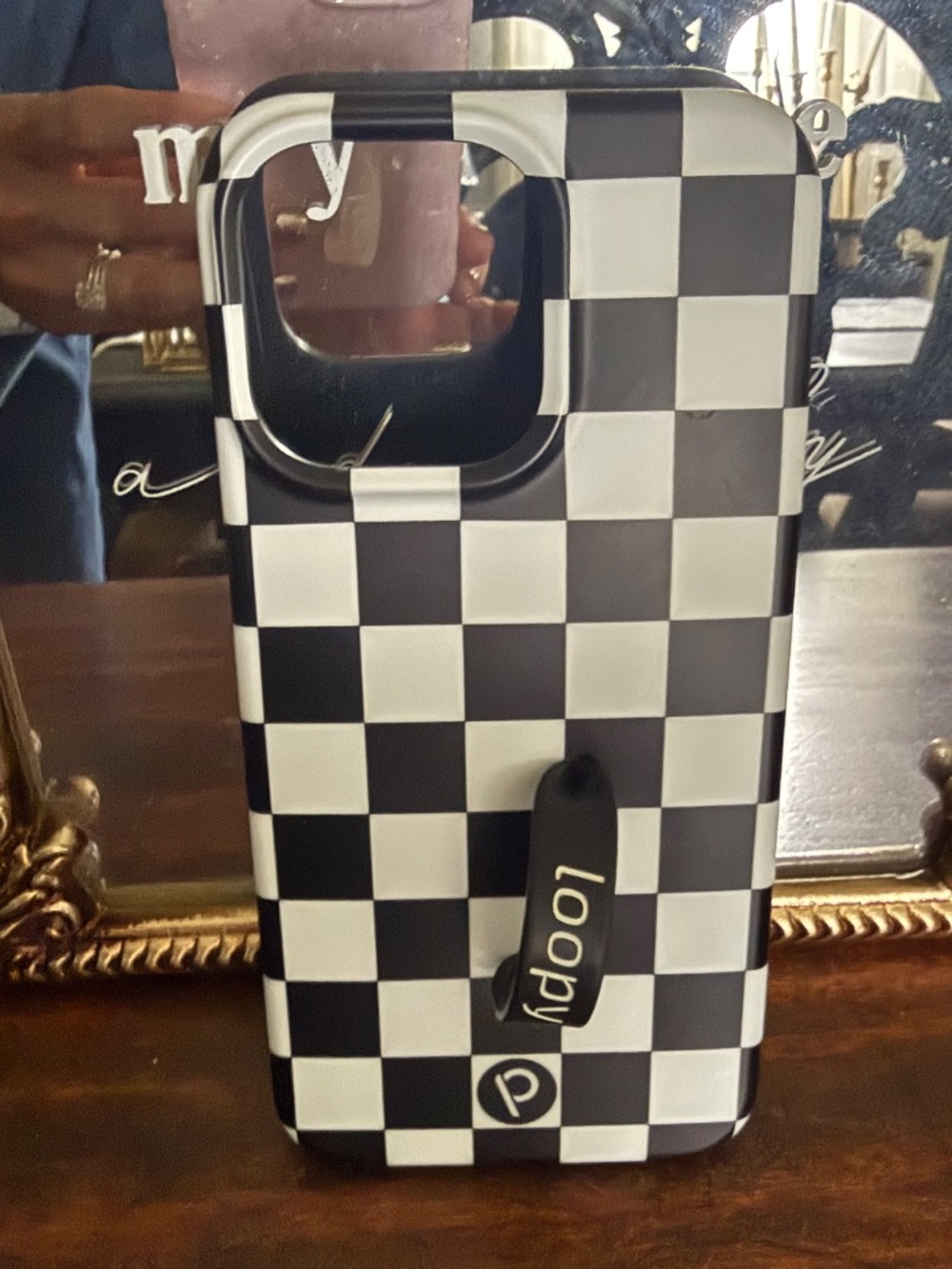 Loopy 15 Pro Max Black and White Checkered Case - Picture 2 of 5